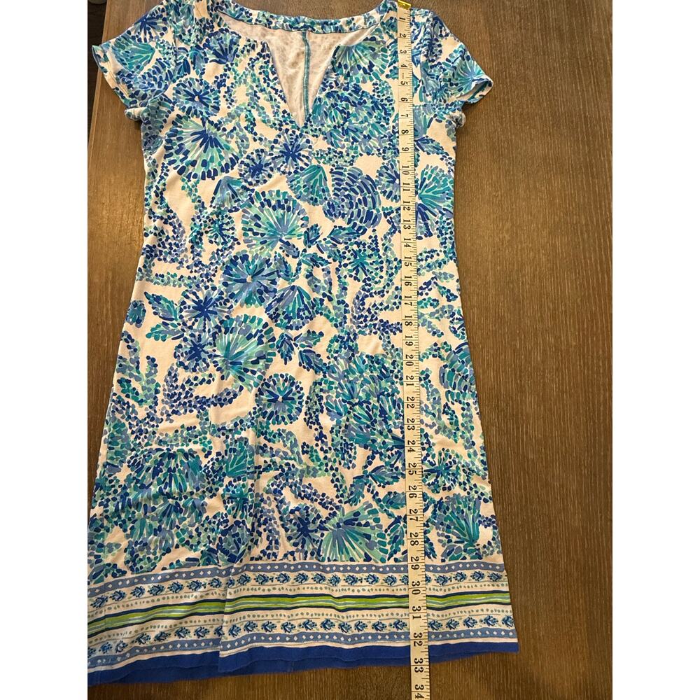 LILLY PULITZER Sophieletta Dress Turquoise Oasis Shell Me You Love Me size S0 - Picture 8 of 10